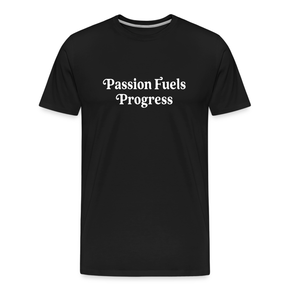 Passion Fuels Progress Straight Cut Organic Cotton Shirt - black