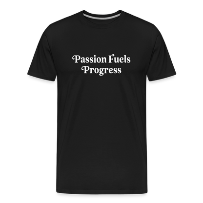 Passion Fuels Progress Straight Cut Organic Cotton Shirt - black