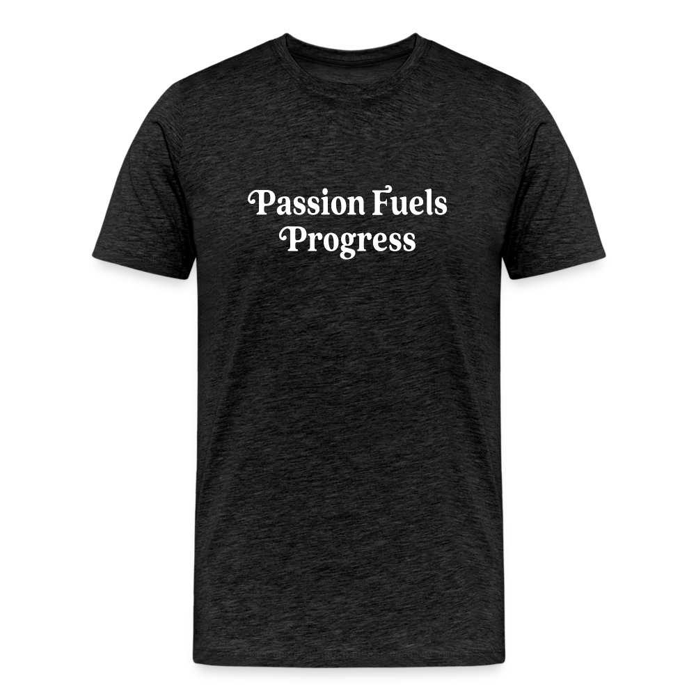 Passion Fuels Progress Straight Cut Organic Cotton Shirt - charcoal grey