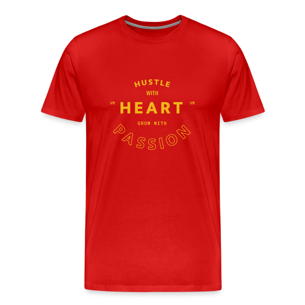 Hustle with Heart Straight Cut Organic Cotton Shirt - red