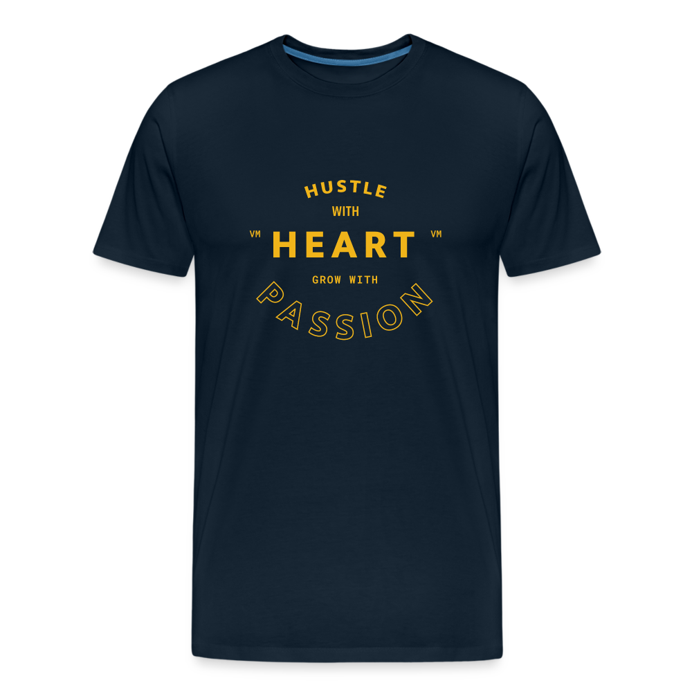 Hustle with Heart Straight Cut Organic Cotton Shirt - deep navy