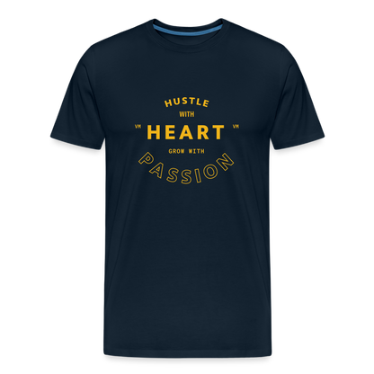 Hustle with Heart Straight Cut Organic Cotton Shirt - deep navy