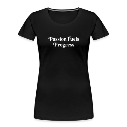 Passion Fuels Progress Fitted Organic Cotton Shirt - black