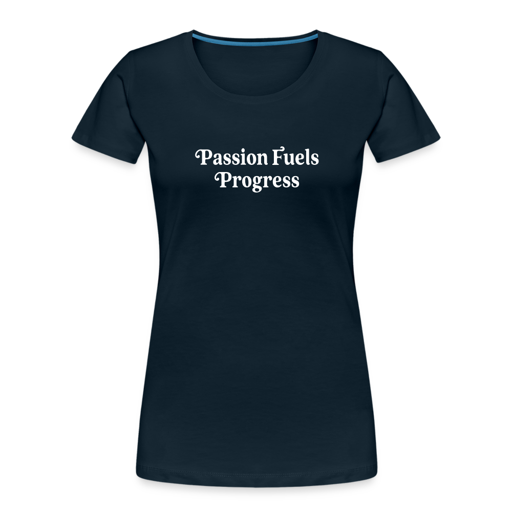 Passion Fuels Progress Fitted Organic Cotton Shirt - deep navy