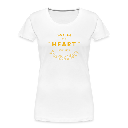 Hustle with Heart Fitted Organic Cotton Shirt - white