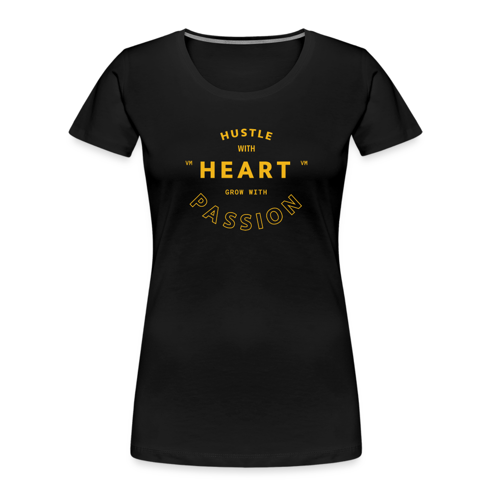 Hustle with Heart Fitted Organic Cotton Shirt - black