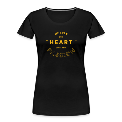 Hustle with Heart Fitted Organic Cotton Shirt - black