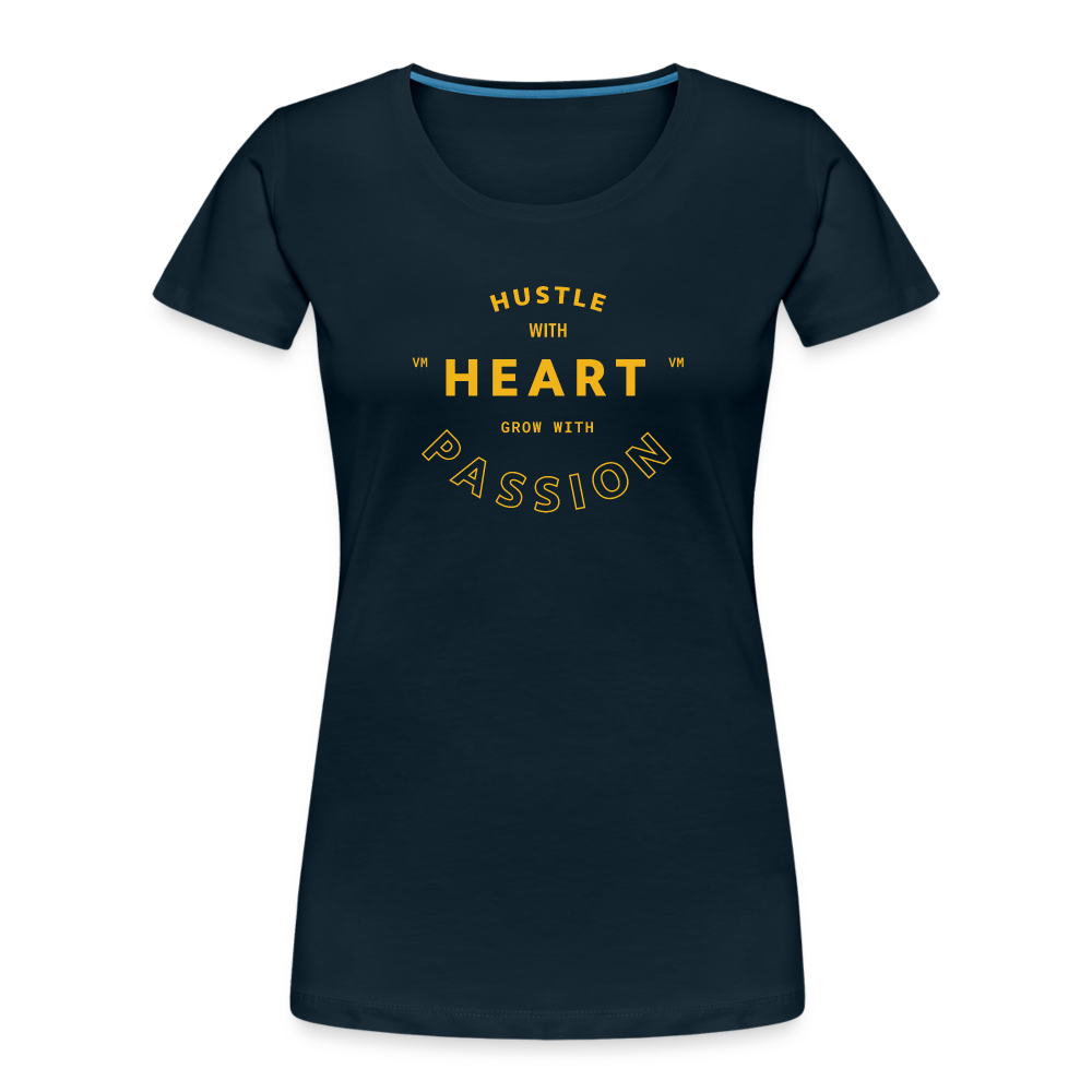 Hustle with Heart Fitted Organic Cotton Shirt - deep navy