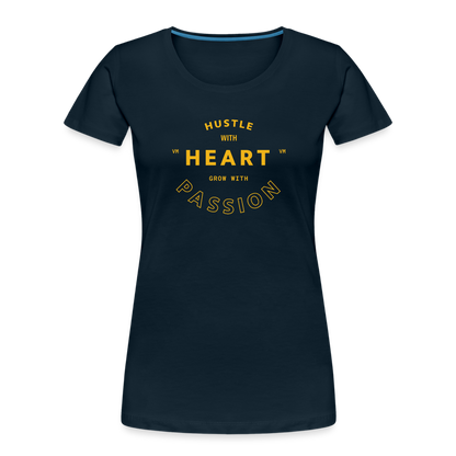 Hustle with Heart Fitted Organic Cotton Shirt - deep navy