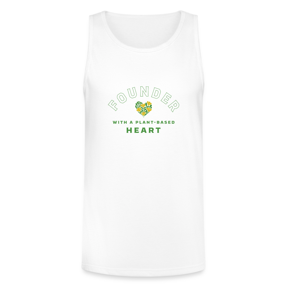 Founder with a Plant-Based Heart Tri-Blend Organic Tank - white