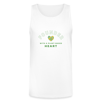 Founder with a Plant-Based Heart Tri-Blend Organic Tank - white