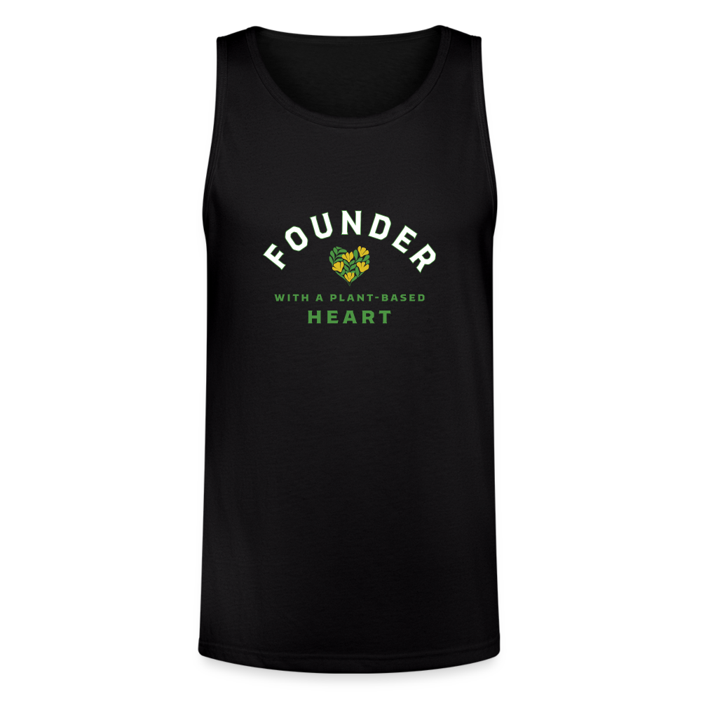 Founder with a Plant-Based Heart Tri-Blend Organic Tank - black