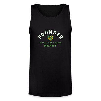 Founder with a Plant-Based Heart Tri-Blend Organic Tank - black