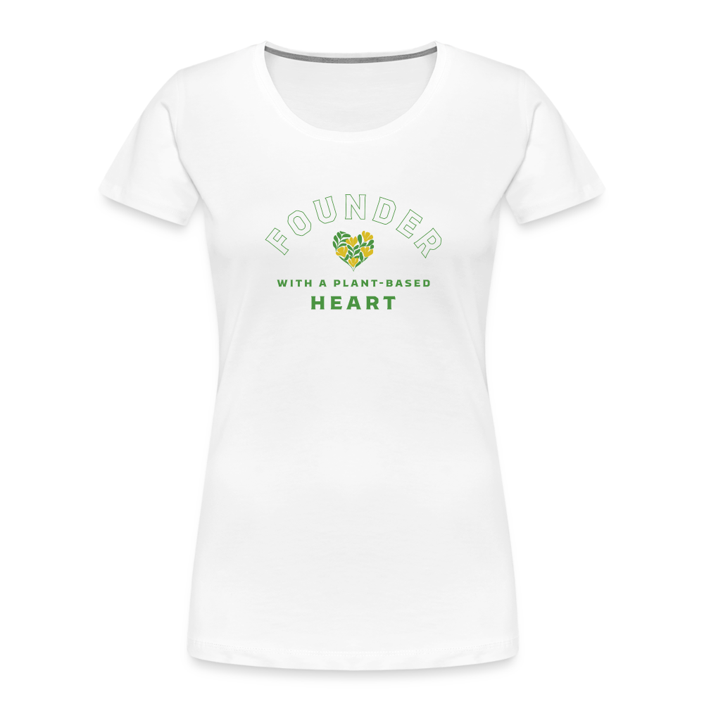 Founder with a Plant-Based Heart Fitted Organic Cotton Shirt - white