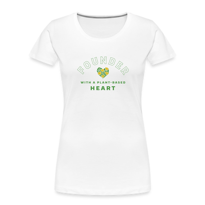 Founder with a Plant-Based Heart Fitted Organic Cotton Shirt - white