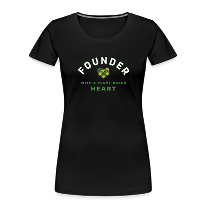 Founder with a Plant-Based Heart Fitted Organic Cotton Shirt - black