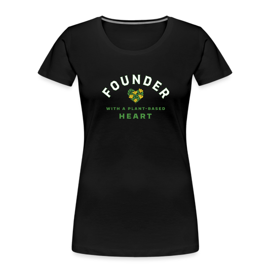 Founder with a Plant-Based Heart Fitted Organic Cotton Shirt - black