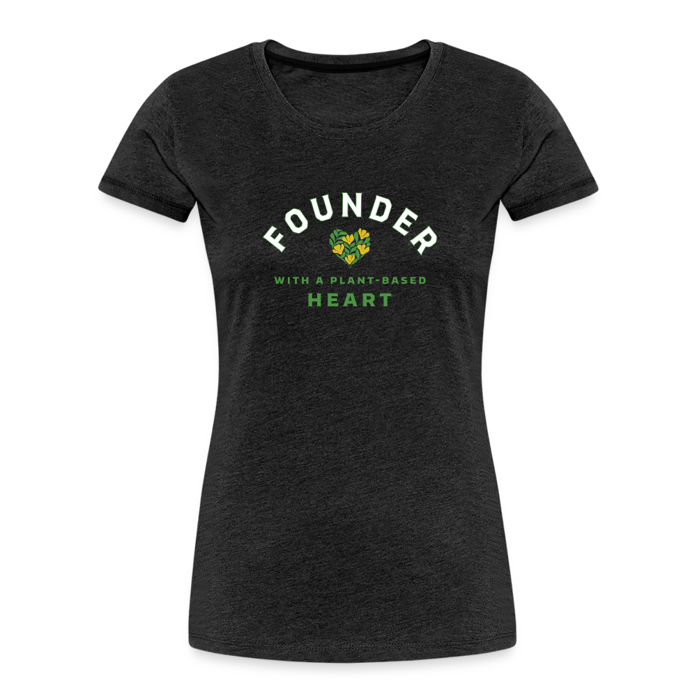 Founder with a Plant-Based Heart Fitted Organic Cotton Shirt - charcoal grey