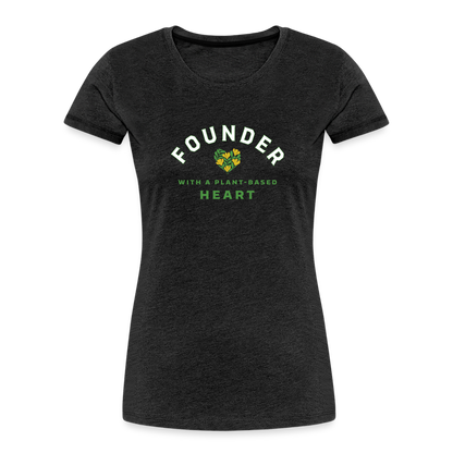 Founder with a Plant-Based Heart Fitted Organic Cotton Shirt - charcoal grey