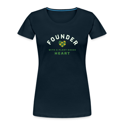 Founder with a Plant-Based Heart Fitted Organic Cotton Shirt - deep navy