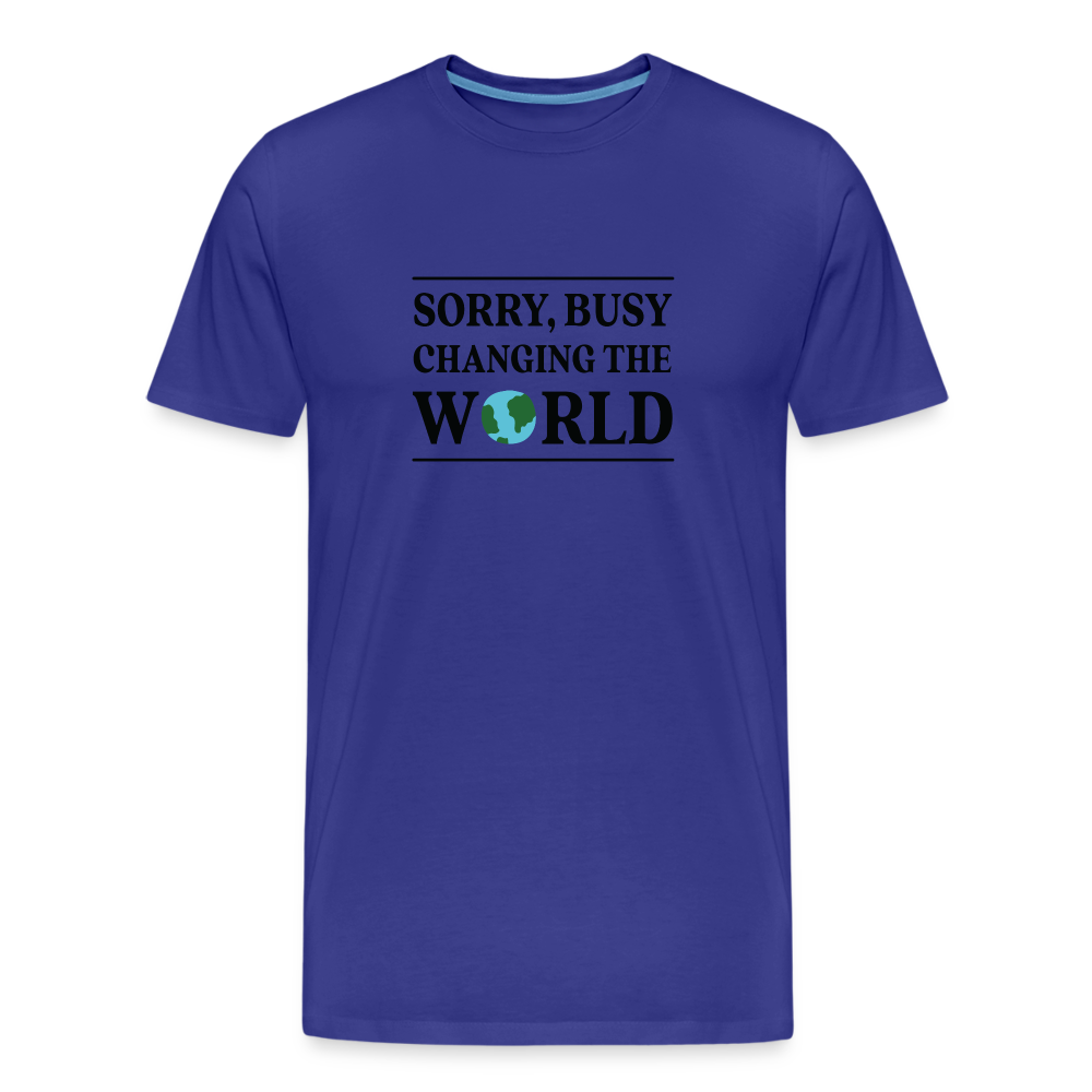 Changing the World Straight Cut Organic Cotton Shirt - royal blue