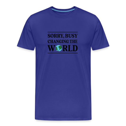 Changing the World Straight Cut Organic Cotton Shirt - royal blue