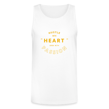 Hustle with Heart Tri-Blend Organic Tank - white