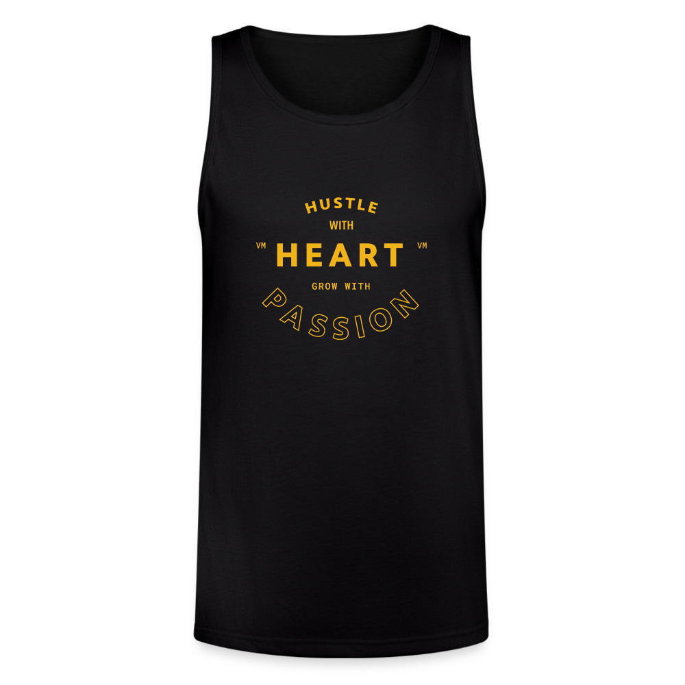 Hustle with Heart Tri-Blend Organic Tank - black