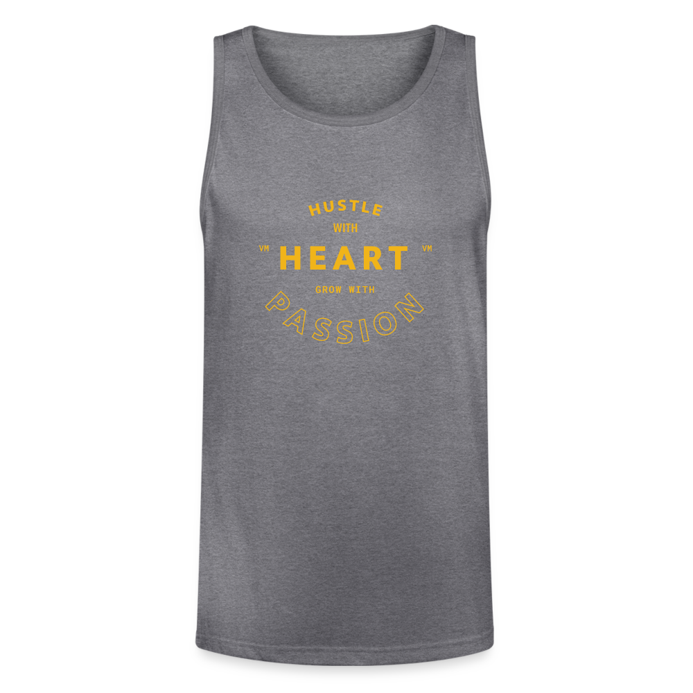 Hustle with Heart Tri-Blend Organic Tank - heather gray