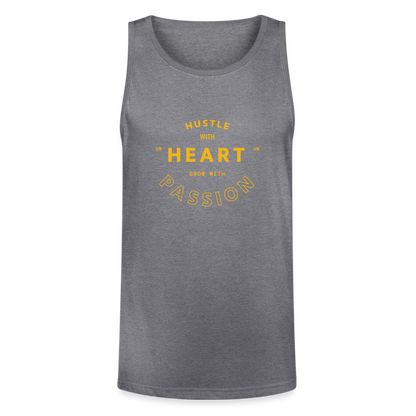 Hustle with Heart Tri-Blend Organic Tank - heather gray