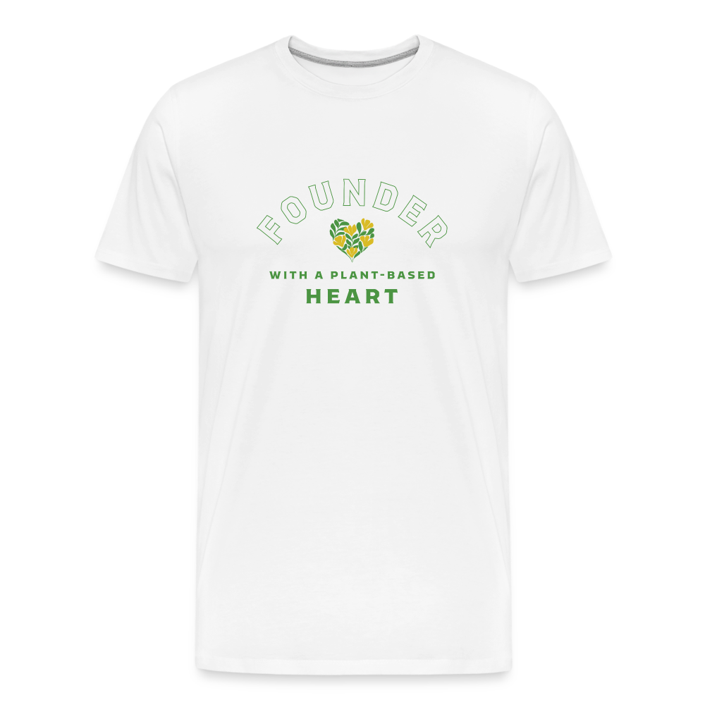 Founder with a Plant-Based Heart Straight Cut Organic Cotton Shirt - white