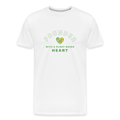 Founder with a Plant-Based Heart Straight Cut Organic Cotton Shirt - white