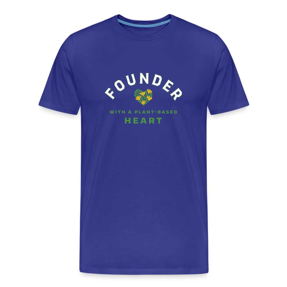 Founder with a Plant-Based Heart Straight Cut Organic Cotton Shirt - royal blue