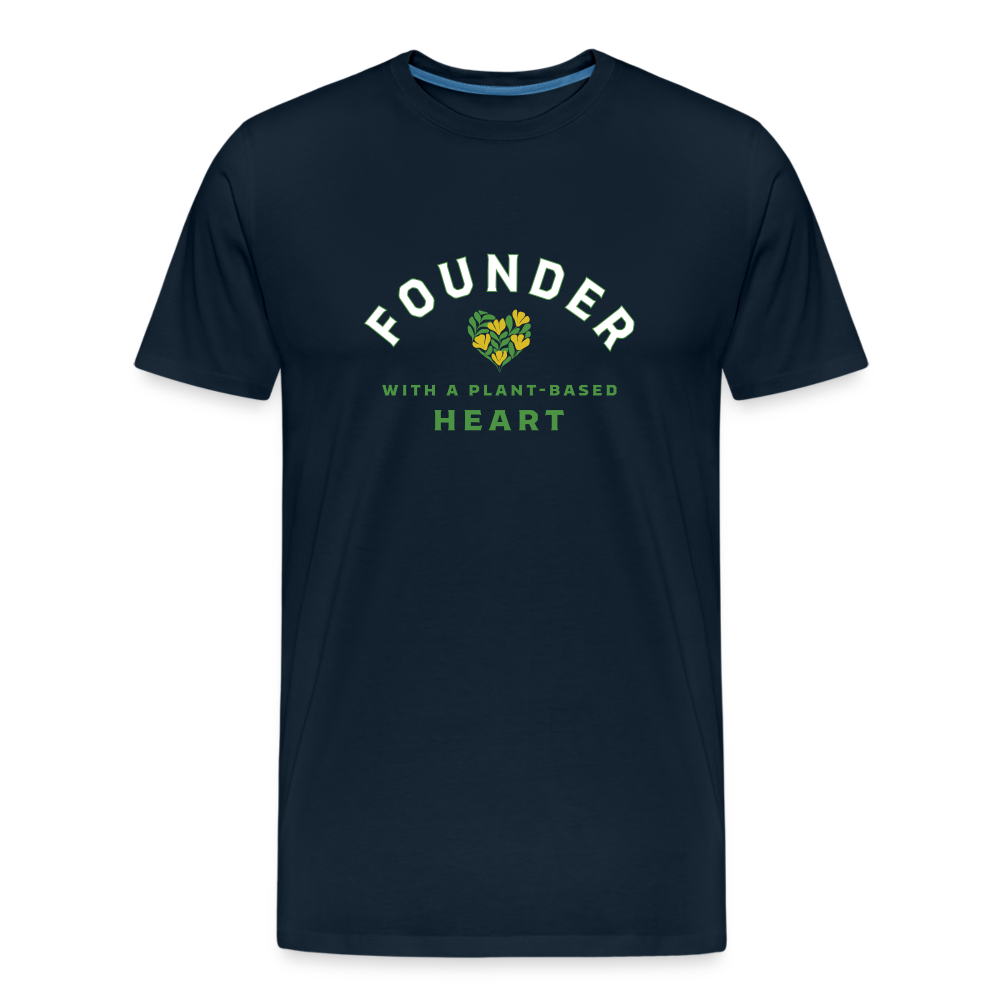 Founder with a Plant-Based Heart Straight Cut Organic Cotton Shirt - deep navy