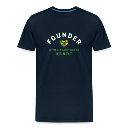 Founder with a Plant-Based Heart Straight Cut Organic Cotton Shirt - deep navy