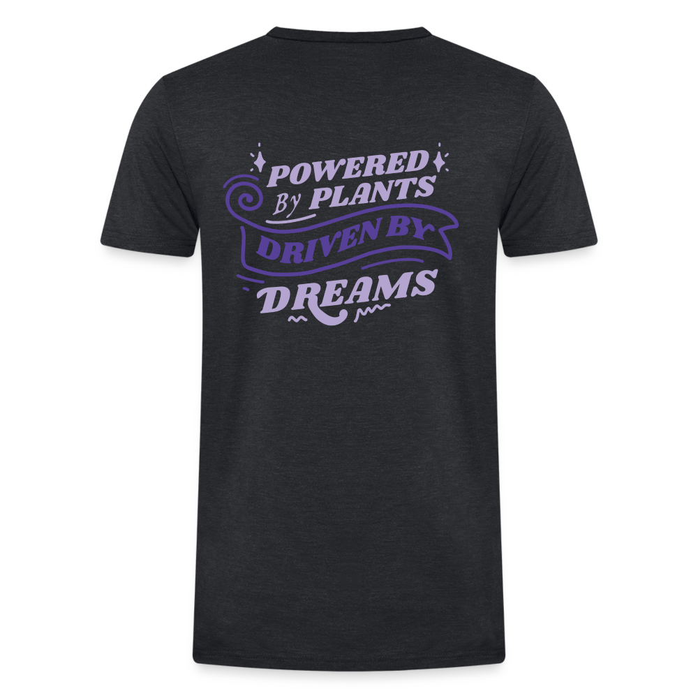 Vegan Boss [Purple] Straight Cut Organic Tri-Blend Shirt - heather black