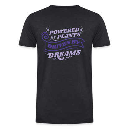 Vegan Boss [Purple] Straight Cut Organic Tri-Blend Shirt - heather black