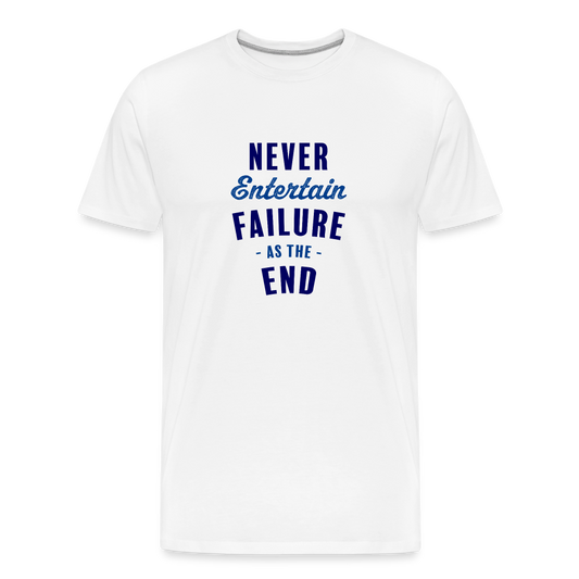 Never Entertain Failure (Blue) Straight Cut Organic Cotton Shirt - white